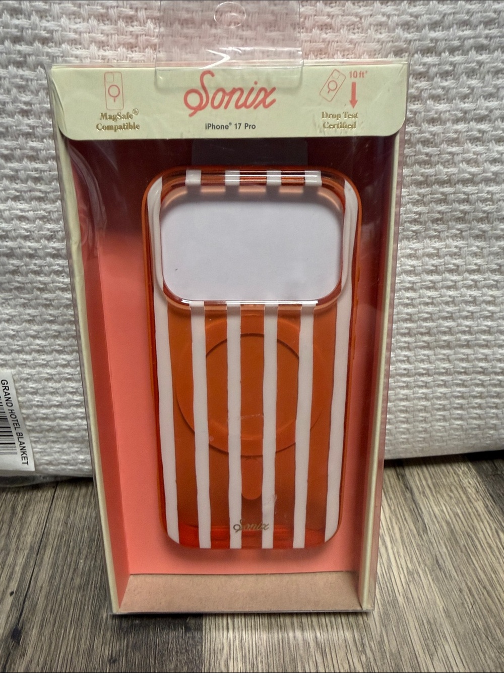 Sonix Orange & White Vertical Stripe MagSafe iPhone 17 Pro Case